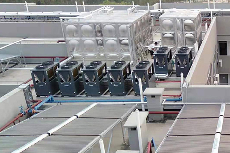 太阳能集热器热水器工程与空气能热泵热水系统工程结合使用更节能